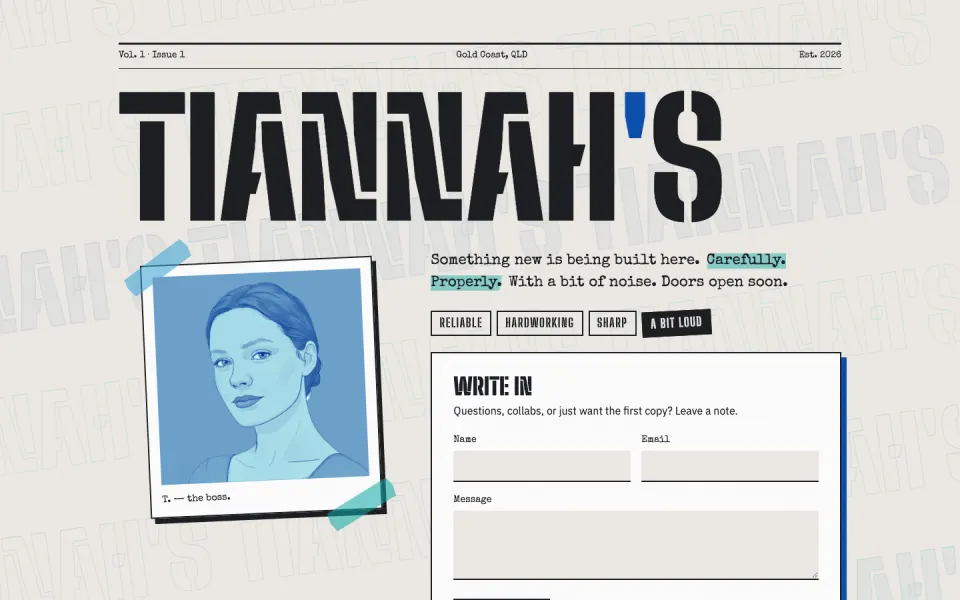 Screenshot of the Zine design